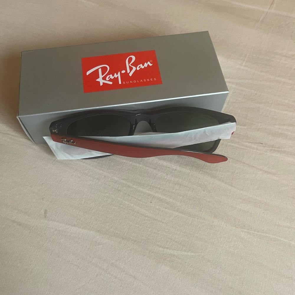 Ray-Ban Sunglasses with Black Frames and Red Arms